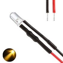 발광다이오드 LED 라운드 와이어 9v 3파이 10개, (9V_3파이_와이어_라운드)노랑