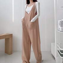 봉시스터즈 오버롤점프수트 멜빵바지 점프수트 와이드팬츠 여성긴바지
