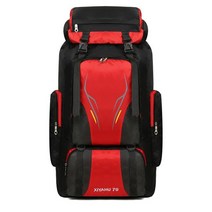 대용량 밀리터리 백팩 등산 백팩킹 가방 야외 스포츠 배낭 남녀 하이킹 방수 등산 가방 70리터 여행 배낭, 빨간색, 50 - 70리터