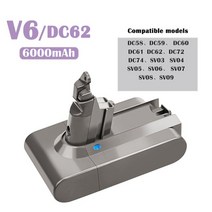 다이슨 호환 다이슨 V6 V7 V8 V10 용 배터리 6000mAh 그레이트 앱솔루트 05 애니멀 청소기, 01 1 Picec V6