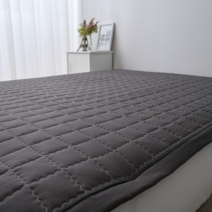 사계절 누빔 워싱 고정밴드 알레르망 원단 슈퍼싱글 퀸 라지킹 패밀리사이즈 침대 패드, 인디핑크