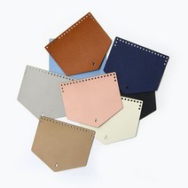 니뜨 인조가죽미니 파우치캡 재단원단 뜨개실무료도안증정 니뜨가방부자재 뜨개부자재 포켓 파우치캡 가방뚜껑 가방덮개 덮개장식, 라이트 그레이, 삼각