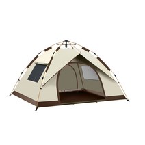 텐트 24 인용 빠른 자동 초경량 아웃도어 캠핑 텐트 원터치 방수 팝업 하이킹 접이식 텐트 가족, 8. Green-4People