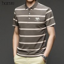 TZQW 골프 의류 남성 티셔츠남자 칼라 반팔 티셔츠 여름 고급 순면 스트라이프 티셔츠