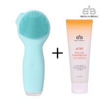 뷰앤뷰 클렌징 진동 실리콘 세안 브러쉬 + 뷰앤뷰 여드름 피부용 클렌징폼 증정, 하늘