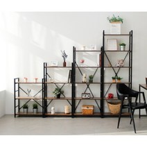 키큰 모던 빈티지 DIY 6단 카페 철제 책장 (4색) 정리함 우드 국민 심플 LP, 까르니코화이트