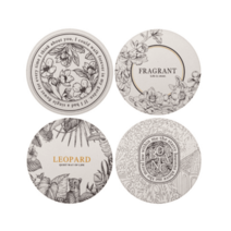 세라믹 단열 데임방지 식탁접시 매트 방수식판 냄비받침 북유럽 빈티지 원형 물컵받침 미끄럼방지, 냄비받침4종세트