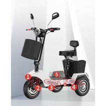 삼륜전기자전거 세발전기자전거 접이식 삼륜 전동오토바이 가성비 고성능, (36V) 단일 시트