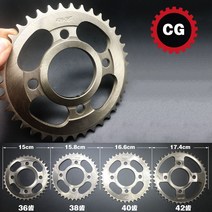 스프라켓 스프로킷 오토바이 자전거용 합금강 428 체인 후면 CG125 CBF CM 34T 38T 42T 45T 53T 58mm, 9.53T