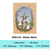 십자수 프랑스 자수 패키지 DIY winter of magic world 크로스 스티치, 하얀, 실크 실, 11ct 아마 캔버스
