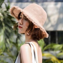 자외선 차단 바캉스 밀짚 벙거지 스타일 모자 플로피햇 패션