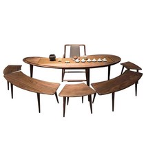 다도 테이블 차마시는 공간 북미 수입산 물푸레나무 부드러운 곡선 라인 탁자, 0x0cm, 마스터 체어(재)