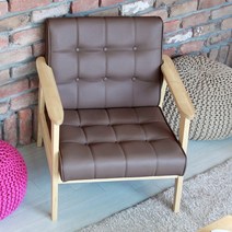 마티노가구 로즈마리 원목 인조가죽 1인용 소파, 1.로즈마리 1인 내추럴_카푸치노