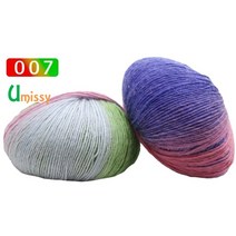 버터 올앤더갱 뜨개실 파인아트얀 코튼 10실 삼베 합사 마카랑 실크 인견사 대용량 에어울 콘사 수면사 2 캐시미어 원사 니트 청키 손으로 짠 모직 무지개 다채로운 뜨개질 점수, 2개 07