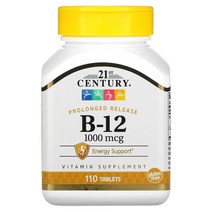 21st Century (21st 센츄리) B-12 서방정 말토덱스트린 스테아르산 1 000mcg 타블렛 110정, 1000mcg 21st Century (21st 센