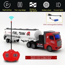 용 원격 제어 세미 트레일러 Rc 전기 트럭 시뮬레이션 운송 차량 충전 컨테이너 트럭 생일 선물 신제품, oil tank truck-5
