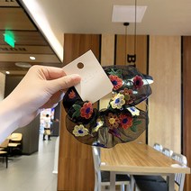 메시 곱창머리끈 단발 중단발 긴머리 똥머리 밴드블랙