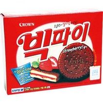 빅파이(216gX2EA 12입 딸기맛 크라운제과)간식 탕비 쿠키 음식 사무 과자