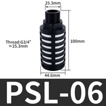 굴삭기 공기필터 필터 두산 볼보 현대 부품 10PCS 1/8 "1/4" 3/8 스레드 플라스틱 공압 머플러, 06 Black PSL-06_01 10pcs