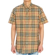 버버리 [버버리] 체크 포플린 CAXTON 8020869 A7028 남자 반팔 셔츠