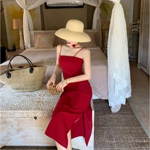 싼야 해변 사진 여행복 여자 나들이 휴양지 비치 스커트 초선화 여성복 원피스