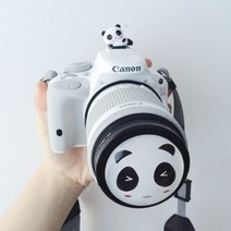 Zoom-AI DSLR 미러리스 카메라 캐릭터 핫슈 보호 커버, 1개, 판다 렌즈캡 40.5mm