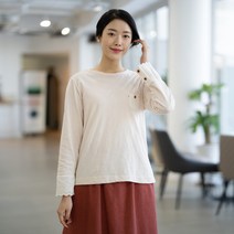 엄마옷 모슬린 면 라운드 생활한복 티셔츠 KD301033마담 미시옷 50대 중년여성의류 60대 엄마옷 빅사이즈 할머니옷 여성옷