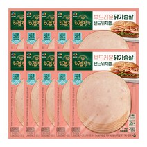 CJ 더건강한 닭가슴살 샌드위치햄 90g x 10팩, 없음