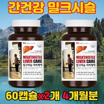 식약처인증 간건강영양제 아세트알데히드 알콜분해효소 밀크시슬 효과 비타민A B1 B2 B6 B12 엽산 아연 60캡슐, 2개(4개월분)