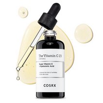 비타민앰플 모공 비타민C 씨 바르는앰플 세럼 COSRX 비타민 C 23% E 히알루론산 잔 고르지 못한 톤 브라이트닝 하이드레이팅 페이셜 퓨어 세럼아스코르브산 0.67 fl.oz, 단일수량