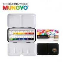 문교 수채화 고체물감 12색 24색 48색 세트 틴케이스 / 옵션선택