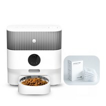 헤이홈 IoT 반려동물 스마트 펫 자동 급식기, 펫급식기+제습제(6개입), 혼합색상