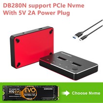 도킹스테이션 USB허브 SSD 케이스 m2 ssd 외장 인클로저 타입 C HDD 도킹 스테이션 USB 복제 기능 NVME/NGF, 02 DB280N-PICE Nvme