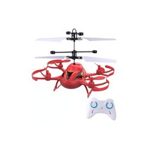 입문용드론 초등학생 드론 LED 조명 제스처 감지 호버링 유도 미니 RC 헬리콥터 컨트롤 미니어처 다채로운 선물 소년용 장난감 107973, 레드 RC