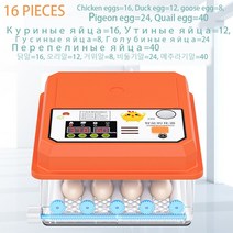 병아리부화기 자동 달걀 계란 부화기 새 메추라기 병아리 가금류 터너 농장 부화, 16 PCS EGG incubator+UK Plug