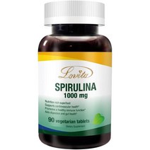 미국직구 Lovita Spirulina 정제 맥시멈 스트렝스 3000mg Spirulina 자연유래 1정당 1000mg 네츄럴 멀티비타민 슈퍼푸드 100% 비건 비조사 90개의 채식정, 수량, 상세참조