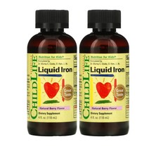 차일드라이프 Childlife Liquid Iron 액상 철분 내추럴 베리맛 118ml, 2팩