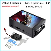 3.5 인치 raspberry pi 4 touch screen 480320 tft lcd display abs case enslosure for rasberry pi3 model, 옵션 4