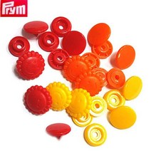 패브릭샵 독일프림 컬러 스냅단추 플라워13.6mm 3종 21셋트 오렌지멀티
