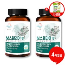 프리미엄 인도산 보스웰리아 정 고함량 보스웰릭산 39000mg 함유 + 사은품 증정, 2병, 60정