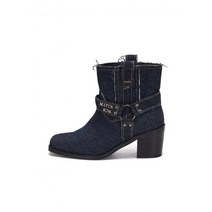 마뗑킴 데님 WESTERN 발목 부츠 블루