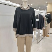 막스카라 칠부 후드 티셔츠 M21QWB320B1