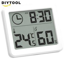 풍속계 풍향계 기상관측기 실내 온도계 습도계 디지털 lcd cf 온도 습도 측정기 알람, 없음, White