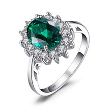 랩다이아 모이사나이트반지 랩다이아몬드 반지 JewelryPalace 다이애나 공주 시뮬레이션 녹색 에메랄드 만