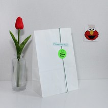 구디백 종이봉투 화이트 페이퍼백 [무지 봉투 어린이집 유치원 선물 포장 봉투], S