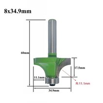 1pc 8mm 샹크 코너 라운드 목공 도구 베어링 밀링 커터와 라우터 비트 텅스텐 카바 이드, [06] 8 34 9