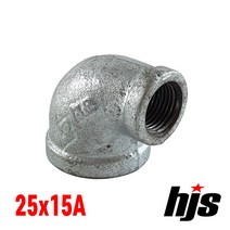 철 이경엘보 25x15A / 이경 엘보 배관 자재 부속 소켓 연결 나사 보일러 수도, 1개