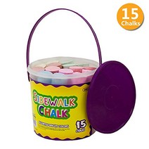 BAZIC Jumbo Color Sidewalk Chalk w/Bucket Assorted Colors Chalks for Outdoor Activity Playground Dr, 1
