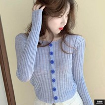 가바바 여성 가디건 버튼 포인트 유니크 니트 라운드 가디건 G55721