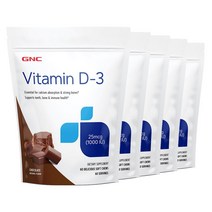 [5개 SET] GNC 비타민 D3 1000 IU 츄이 60정 (츄어블) gnc vitamin D3 Chewy 60Schews, 1개